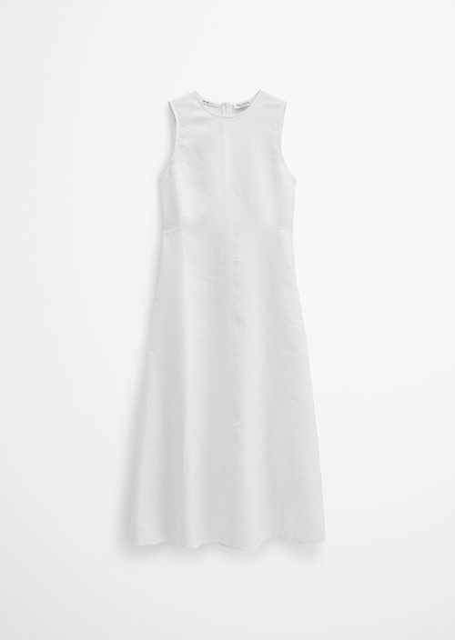 Linen dress shaped — White