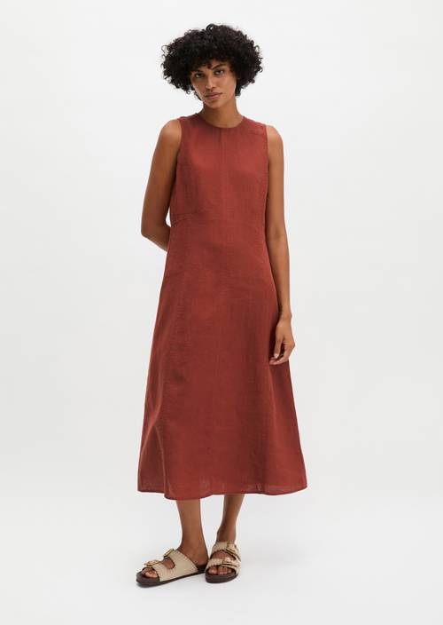 Lniana sukienka w kształcie Tall Poppy w widoku z przodu