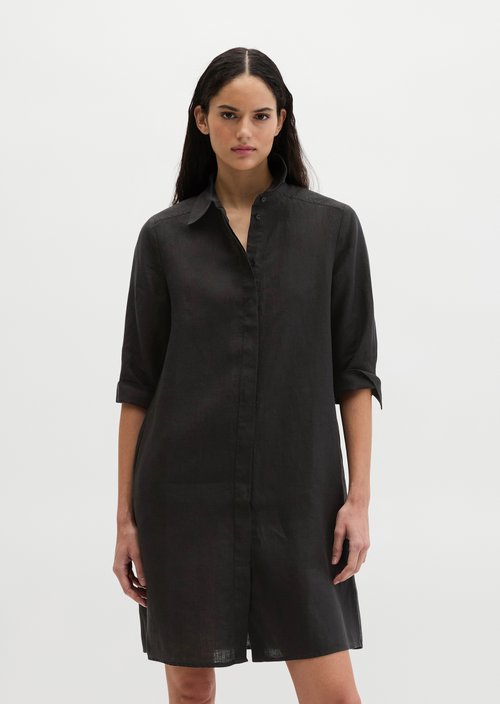 Loose linen dress — Black