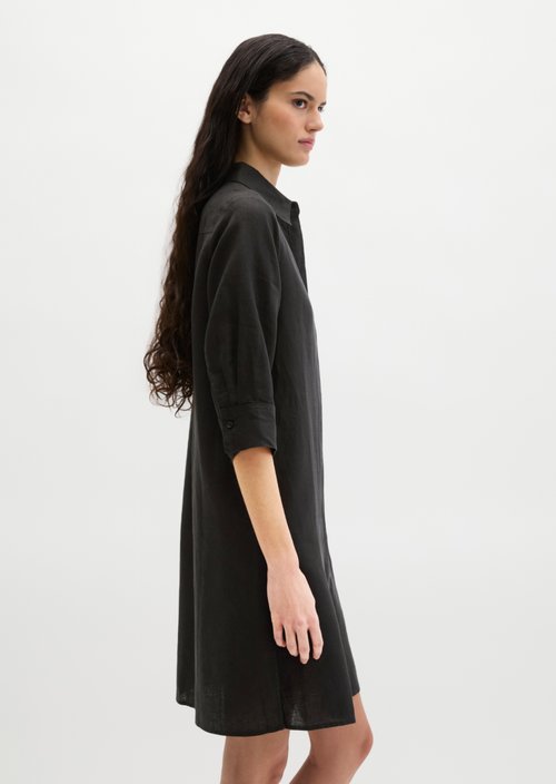Loose linen dress — Black