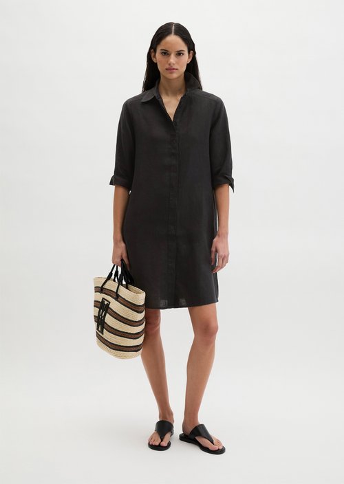 Loose linen dress — Black