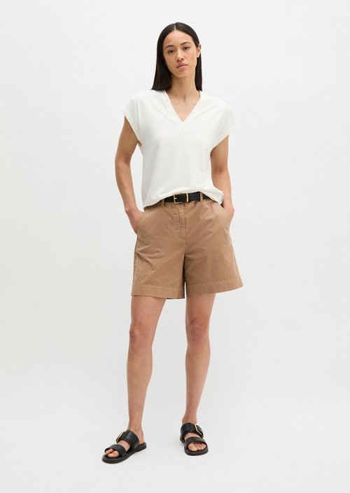 Chino shorts model Lande wide — Burnt Brown