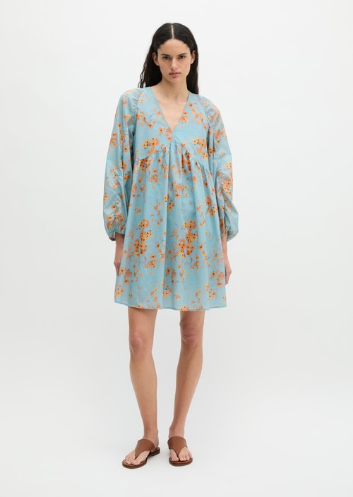 Short summer dress loose — Medium Blue