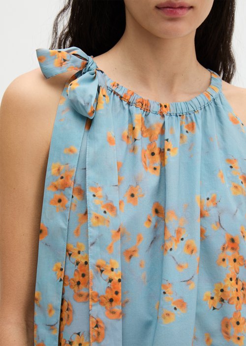 Sleeveless summer dress loose — Medium Blue