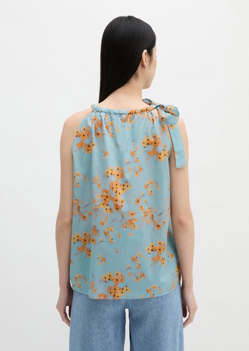 Relaxed sleeveless blouse — Medium Blue