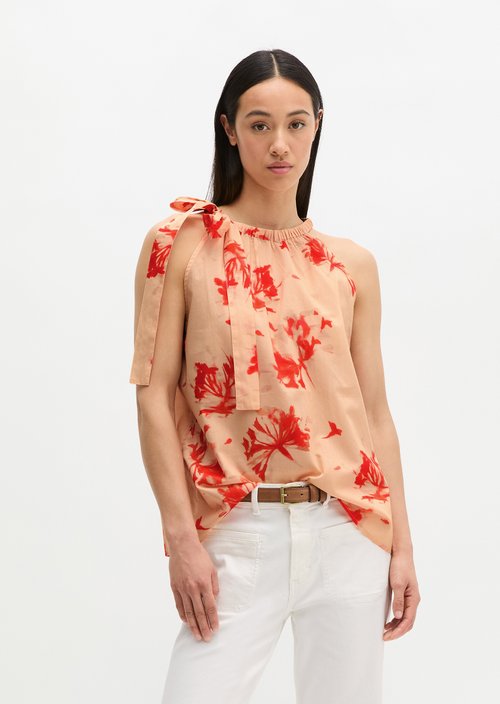 Relaxed sleeveless blouse — Medium Orange