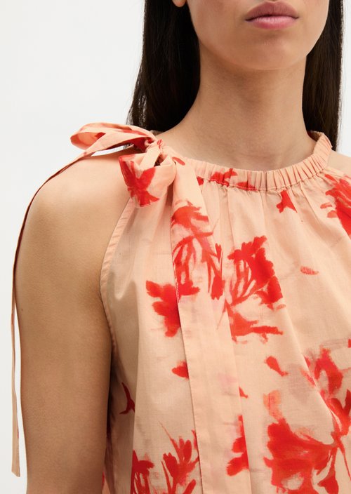 Relaxed sleeveless blouse — Medium Orange