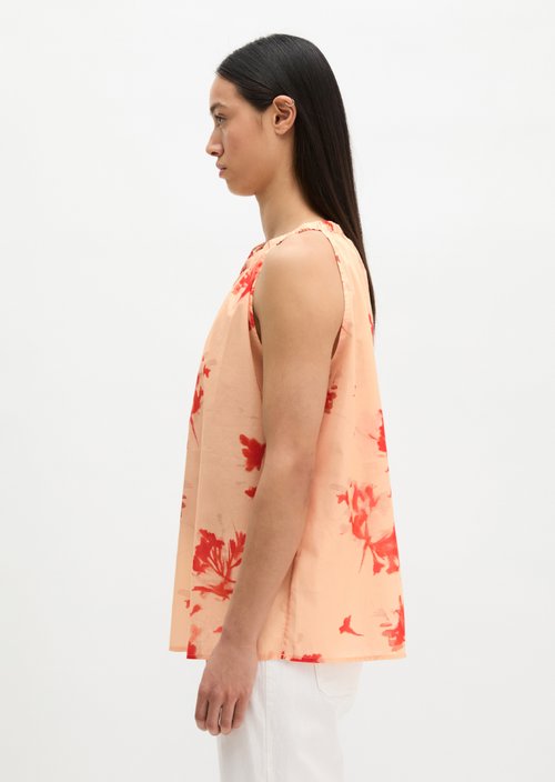 Relaxed sleeveless blouse — Medium Orange