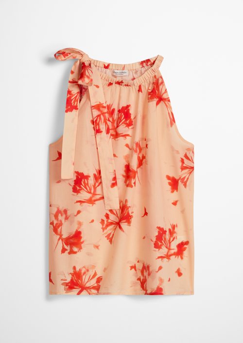 Relaxed sleeveless blouse — Medium Orange