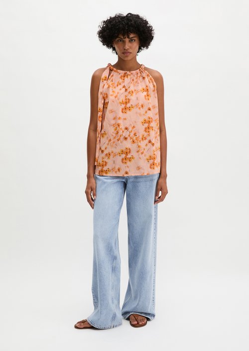 Relaxed sleeveless blouse — Bright Orange
