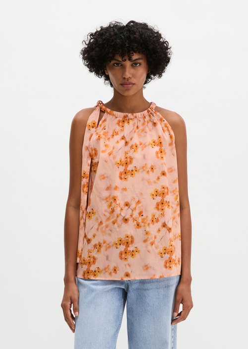 Relaxed sleeveless blouse — Bright Orange