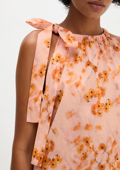 Relaxed sleeveless blouse — Bright Orange
