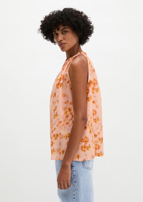 Relaxed sleeveless blouse — Bright Orange