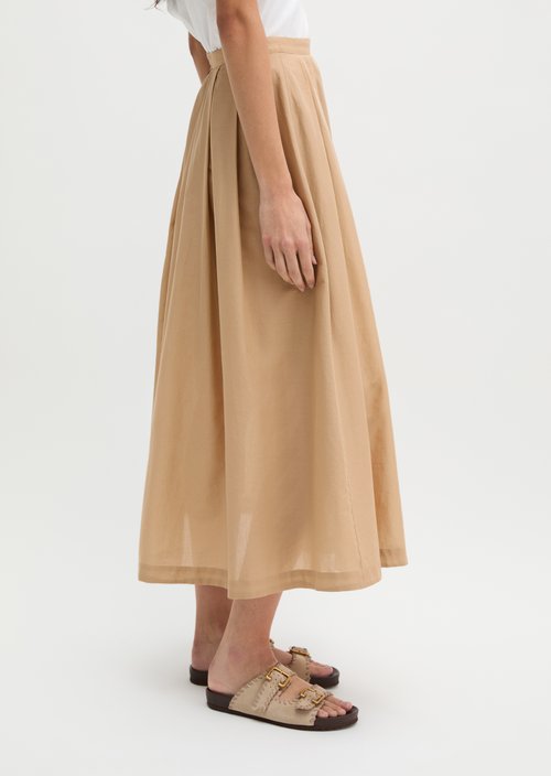 Wide pleated A-shape skirt — Sandpaper