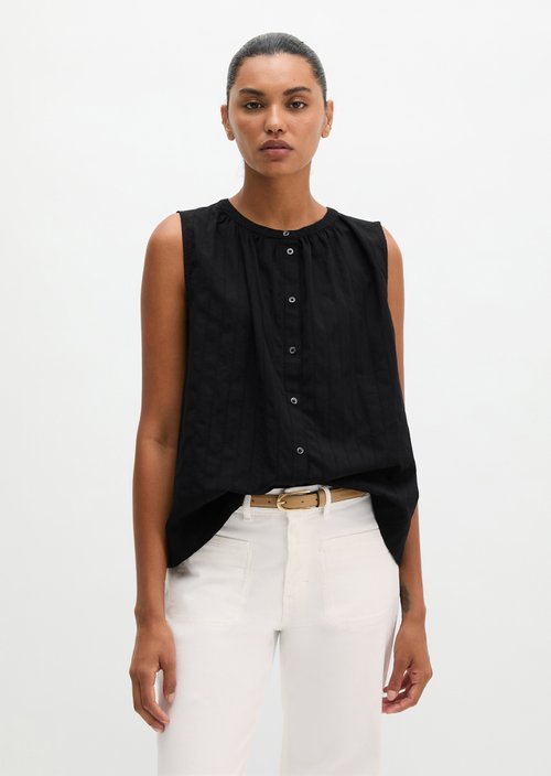 Sleeveless blouse regular — Black