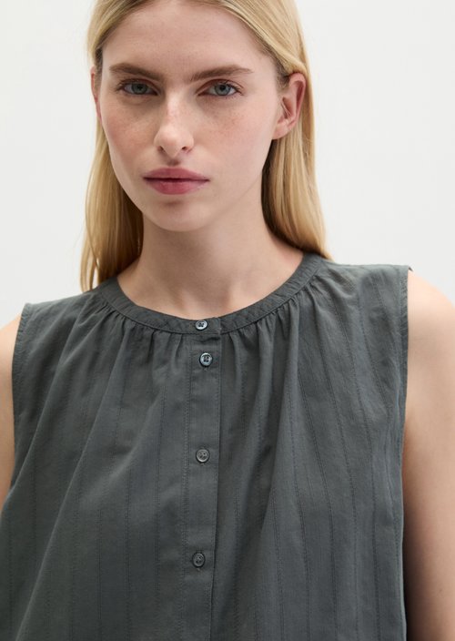 Sleeveless blouse regular — Oxide Grey