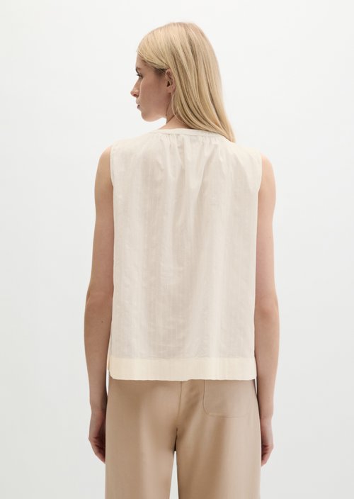 Sleeveless blouse regular — White Cotton