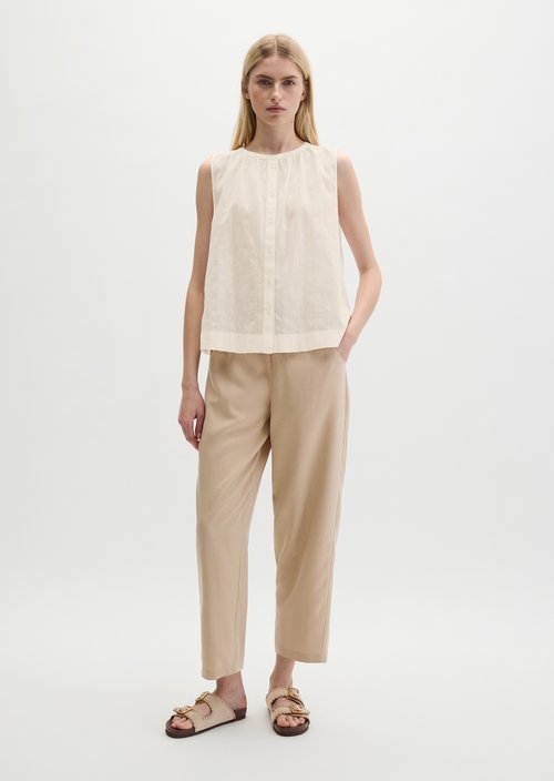Sleeveless blouse regular — White Cotton