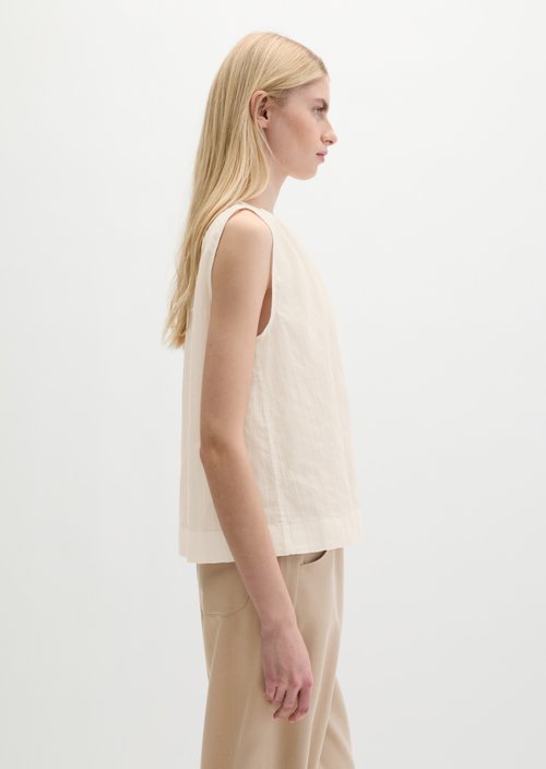 Sleeveless blouse regular — White Cotton