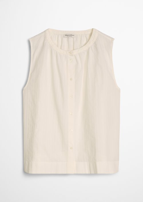 Sleeveless blouse regular — White Cotton