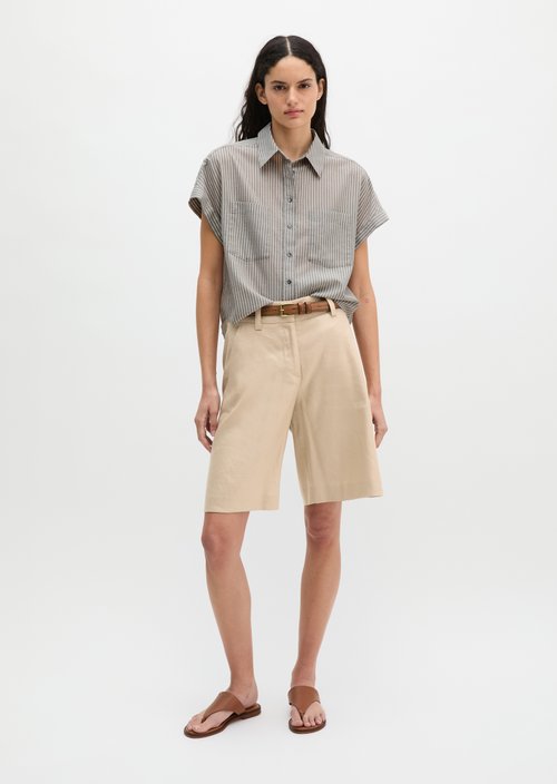 Relaxed striped blouse — Dark Grey