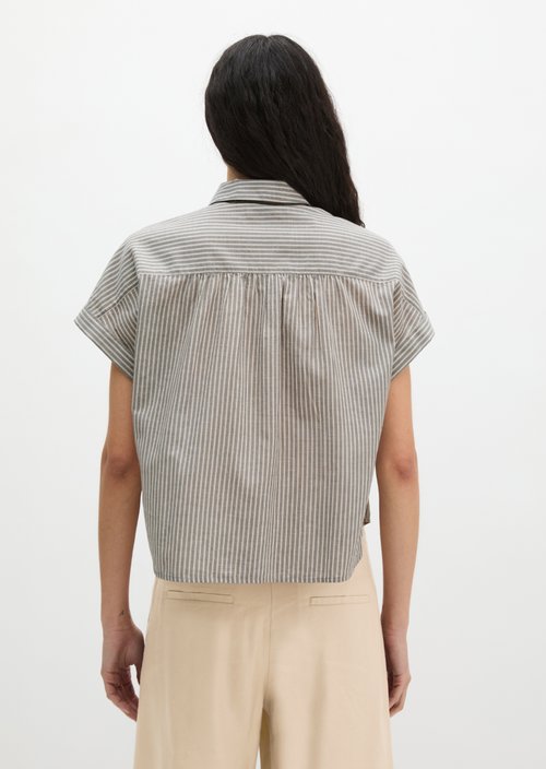 Relaxed striped blouse — Dark Grey