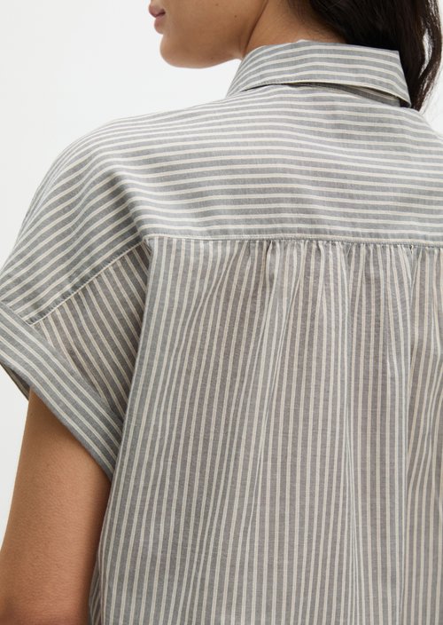 Relaxed striped blouse — Dark Grey