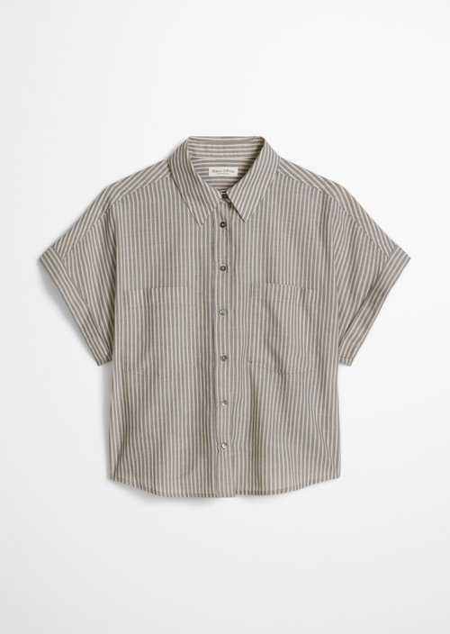 Relaxed striped blouse — Dark Grey