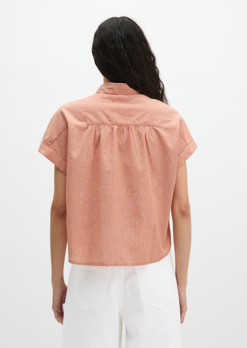 Relaxed striped blouse — Medium Orange