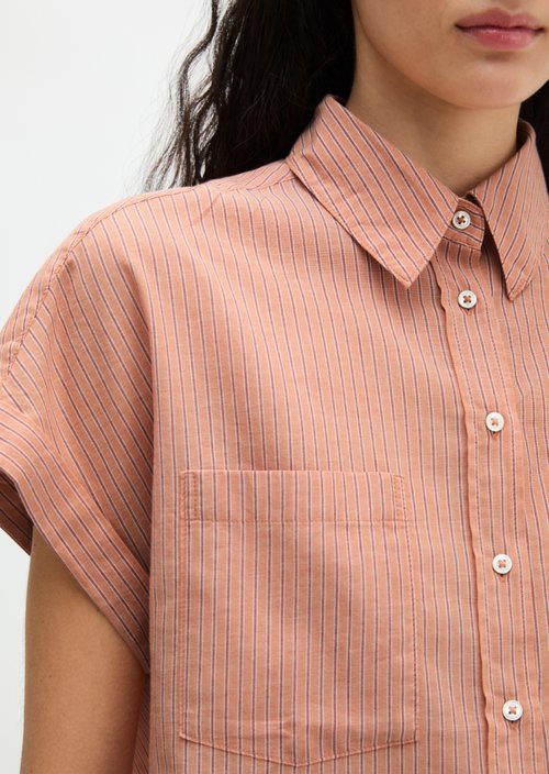 Relaxed striped blouse — Medium Orange