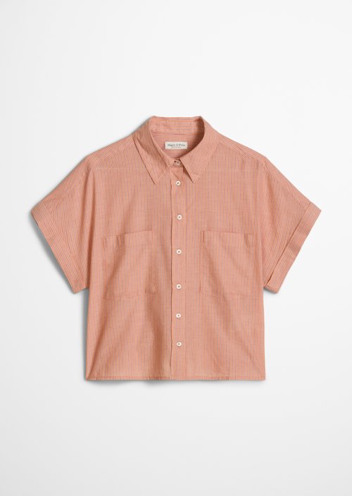 Relaxed striped blouse — Medium Orange