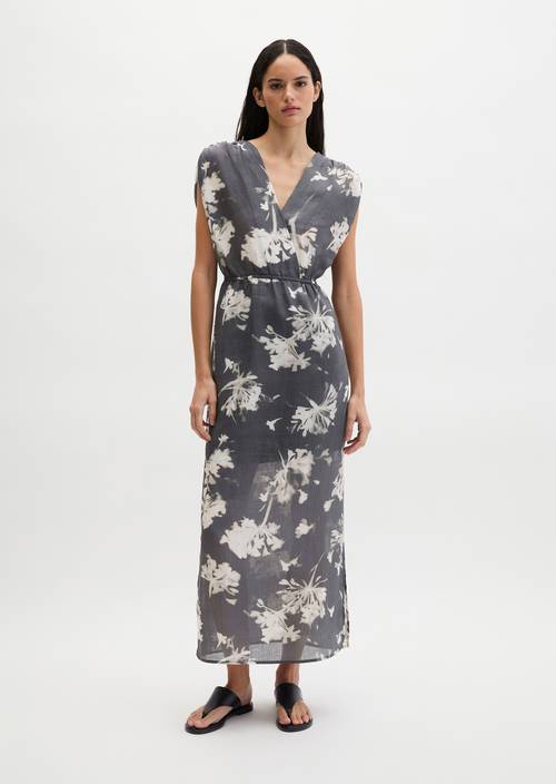 Summer dress regular made from soft ramie fiber - gray | Mini dresses |  MARC O'POLO