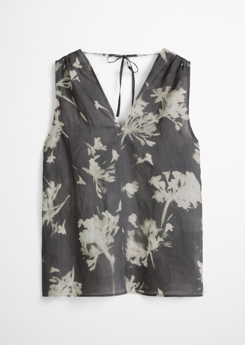 Relaxed sleeveless blouse — Dark Grey
