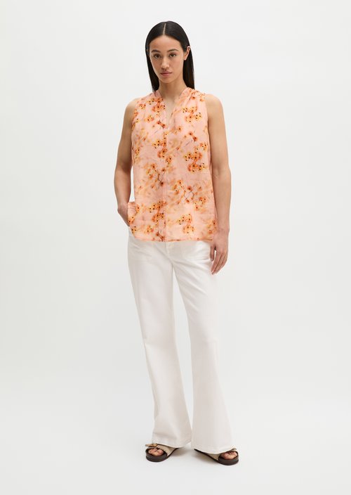 Relaxed sleeveless blouse — Bright Orange
