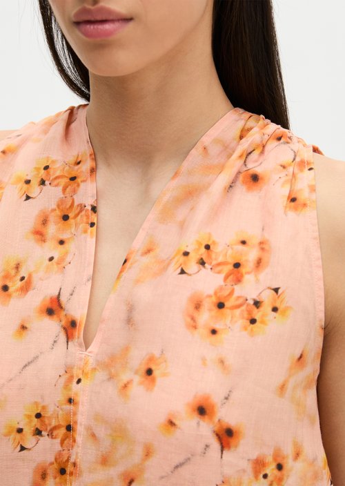 Relaxed sleeveless blouse — Bright Orange
