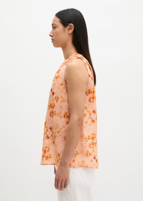 Relaxed sleeveless blouse — Bright Orange