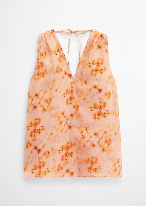 Relaxed sleeveless blouse — Bright Orange