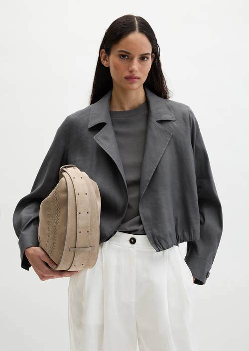 Indoor jacket relaxed Oxide Grey in front view