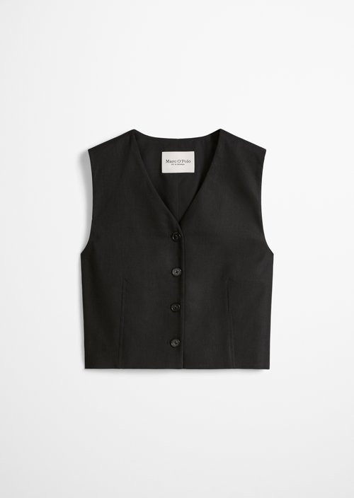 Cropped suit vest — Black