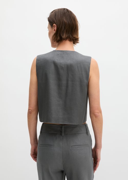 Cropped suit vest — Oxide Grey