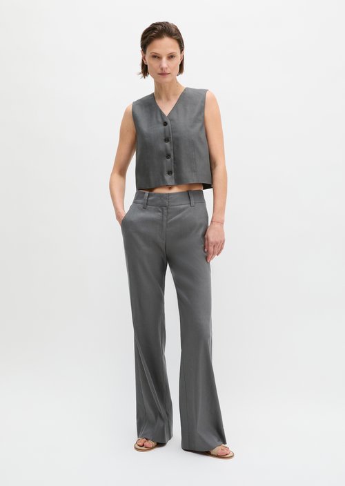 Cropped suit vest — Oxide Grey