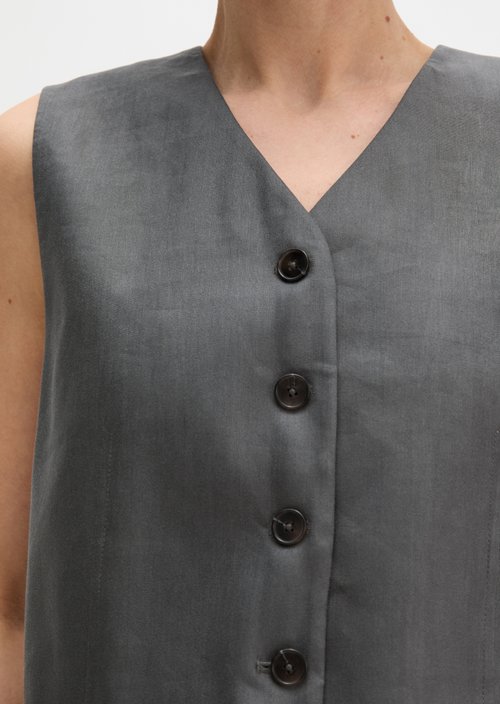 Cropped suit vest — Oxide Grey