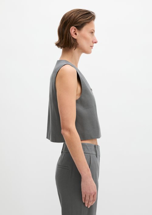 Cropped suit vest — Oxide Grey