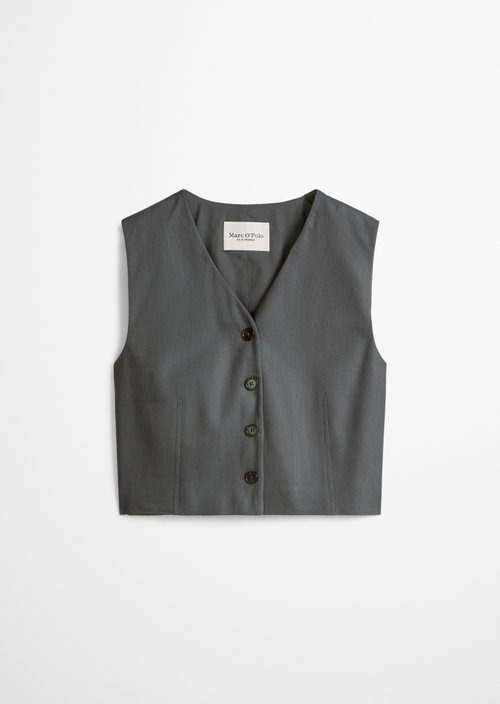 Cropped suit vest — Oxide Grey