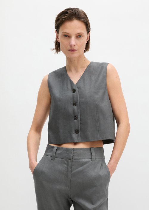Cropped suit vest — Oxide Grey