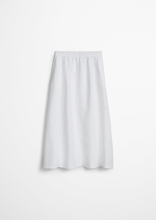 Long linen skirt A-shape — White