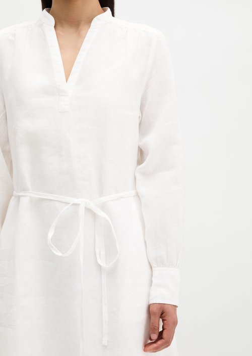 Loose linen dress — White