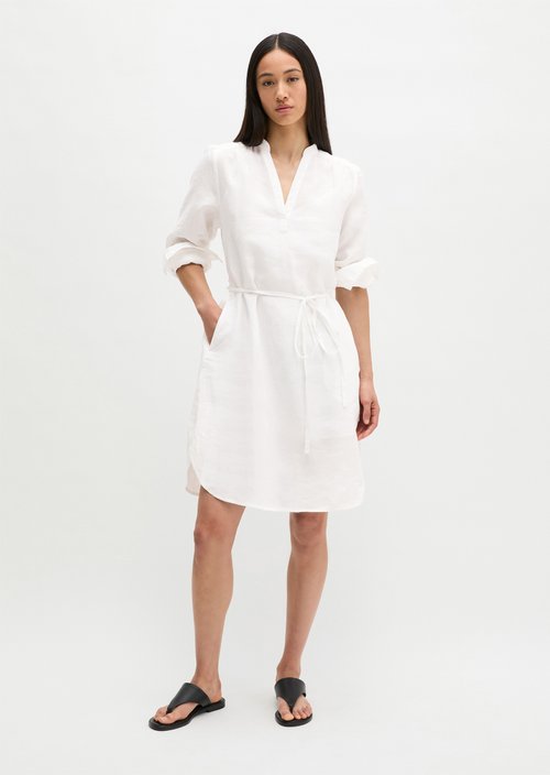 Loose linen dress — White