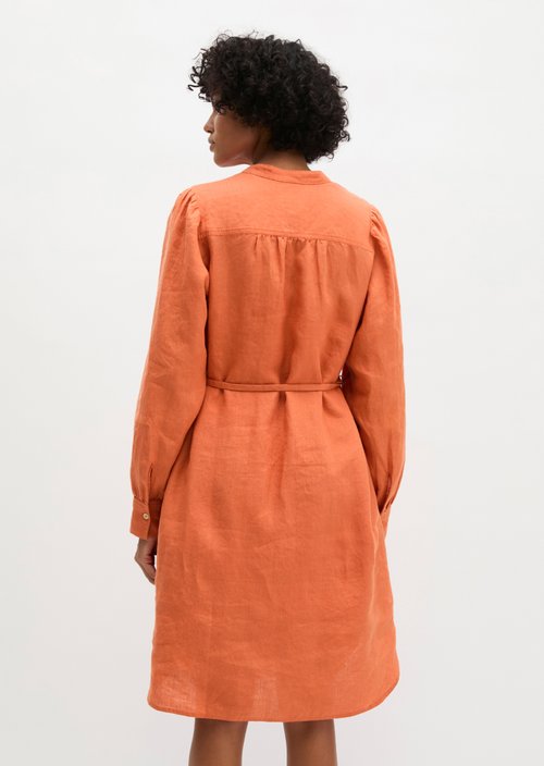 Loose linen dress — Warm Orange