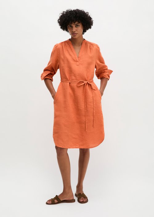 Loose linen dress — Warm Orange
